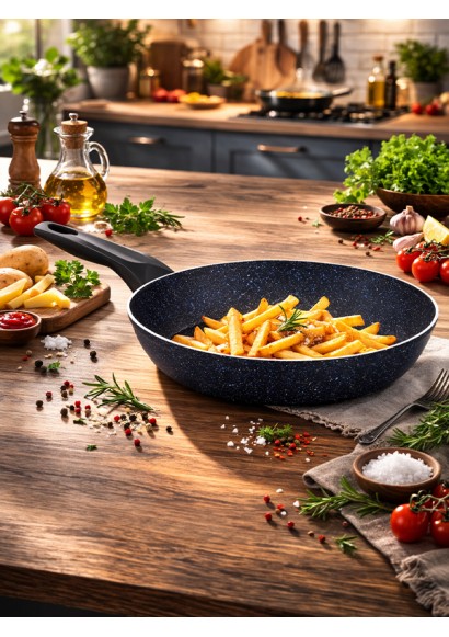 EMEL 18 Cm Granit Kızartma Tavası (SİYAH)
