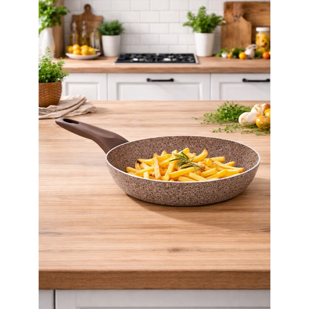 EMEL 32 Cm Granit Kızartma Tavası (BEJ)