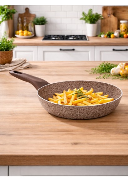 EMEL 32 Cm Granit Kızartma Tavası (BEJ)