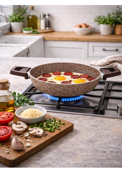 EMEL 24 Cm Granit Omlet Tavası (BEJ)