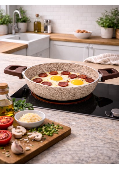 EMEL 22 Cm Granit Omlet Tavası (BEJ)